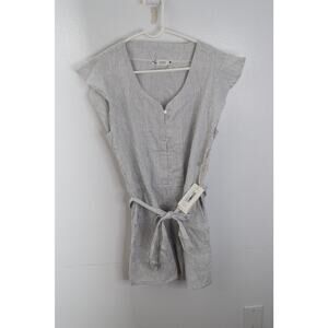 Carve Designs Romper Womens Small Cloud Stripe Remi Button Tie Waist Summer New